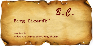 Birg Ciceró névjegykártya